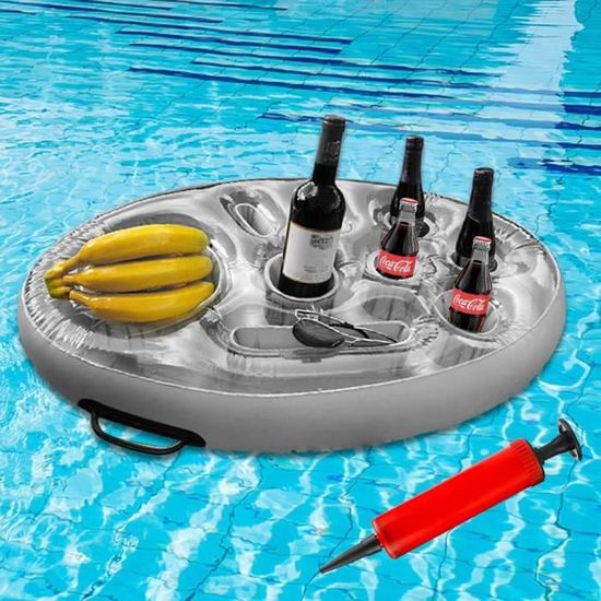 Porte-Gobelet Gonflable Palmier Piscine - Bar Flottant Avec 4 Emplacements, 95x55x55cm
