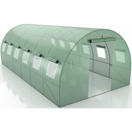 Bache serre de jardin 400g/m² PVC - 2.1x4.5m - bache transparente armée  pour serre - serre tunnel