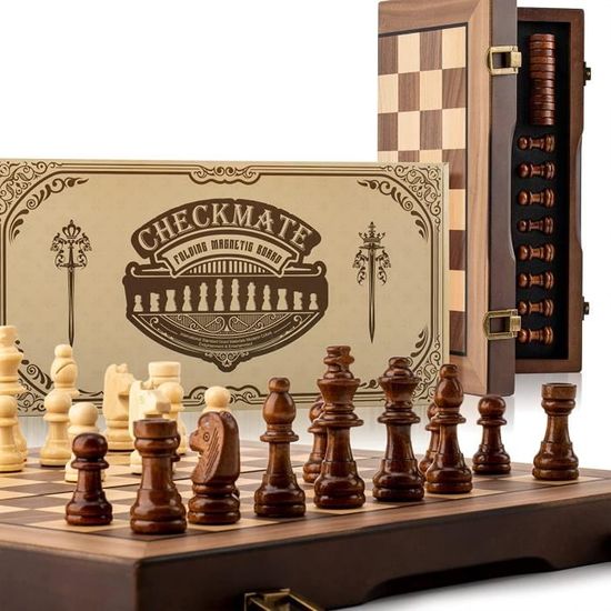 Jeu D'échecs Complet Avec Plateau Vinyle - Set Tournoi Standard - Couleur Verte - Marque Rook-N-Pawn