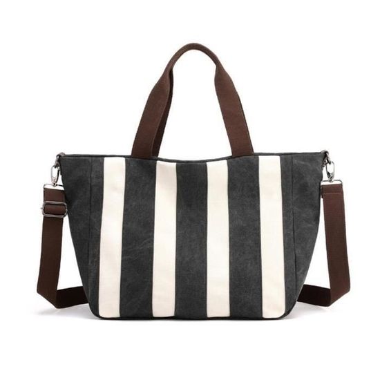 Pochette Femme Rayée - Sac à Main Décontracté & Soirée - Polyester - Format Compact & élégant (30x23cm)