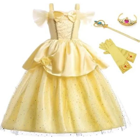 Robe De Princesse La Belle Et La Bete Sans Manches Vetement Cosplay Printemps Animation Tenue Magnifique Cdiscount Jeux Jouets