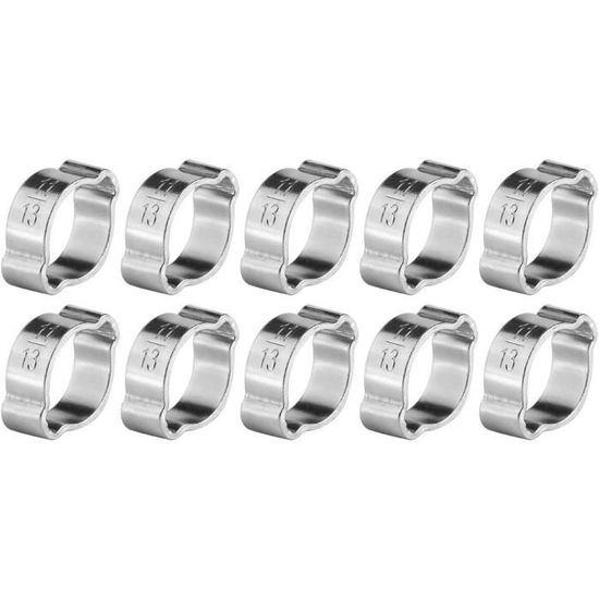 Colliers De Serrage à Deux Oreilles En Acier Inoxydable - Lot De 10 Pour Tuyaux 13-15 Mm, Zingués
