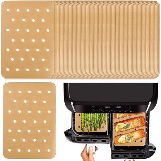 200 Feuilles Papier Cuisson Antiadhésif Pour Friteuse à Air - 20x16x4.5cm, Pratique Et Jetable