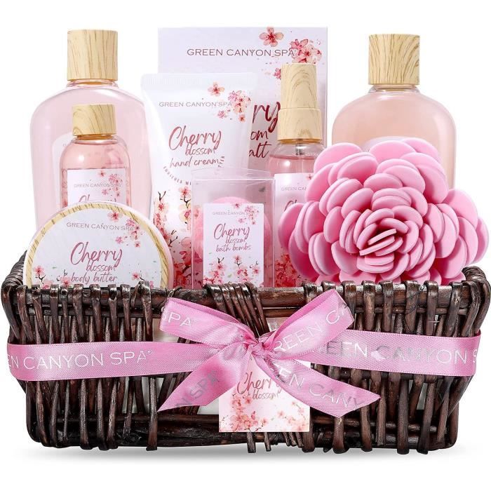 Coffret Cadeau Femme, 10 PCS Coffret de Bain au Parfum de Fleurs