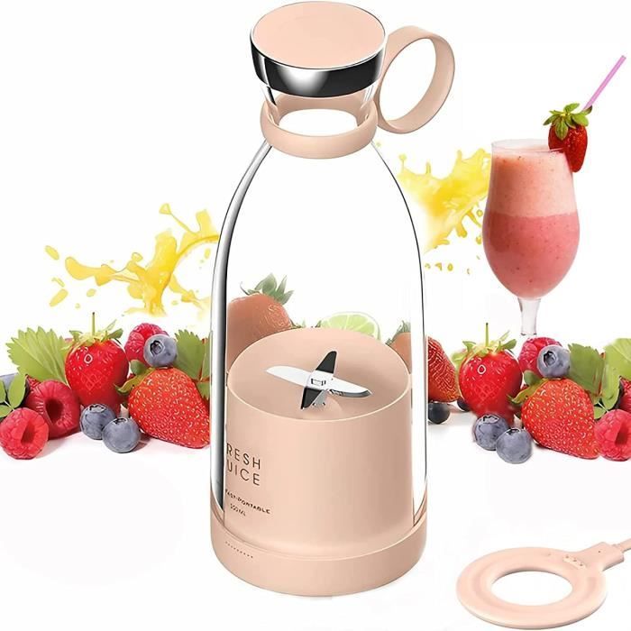Mixeur Portable Rechargeable - 12 Lames Inox 304 - 18 000 Tr/min - 1500 MAh - Pour Smoothies, Jus, Vinaigrettes