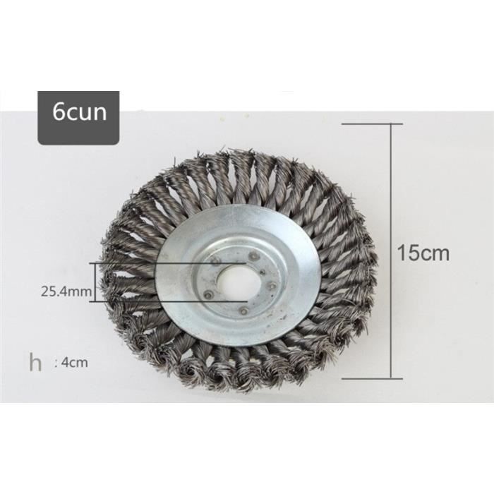 Brosse à Mauvaises Herbes En Fil D'acier 20.3cm (8") - Tête Pour Débroussailleuse, Trou 25.4mm, Désherbage Et Nettoyage