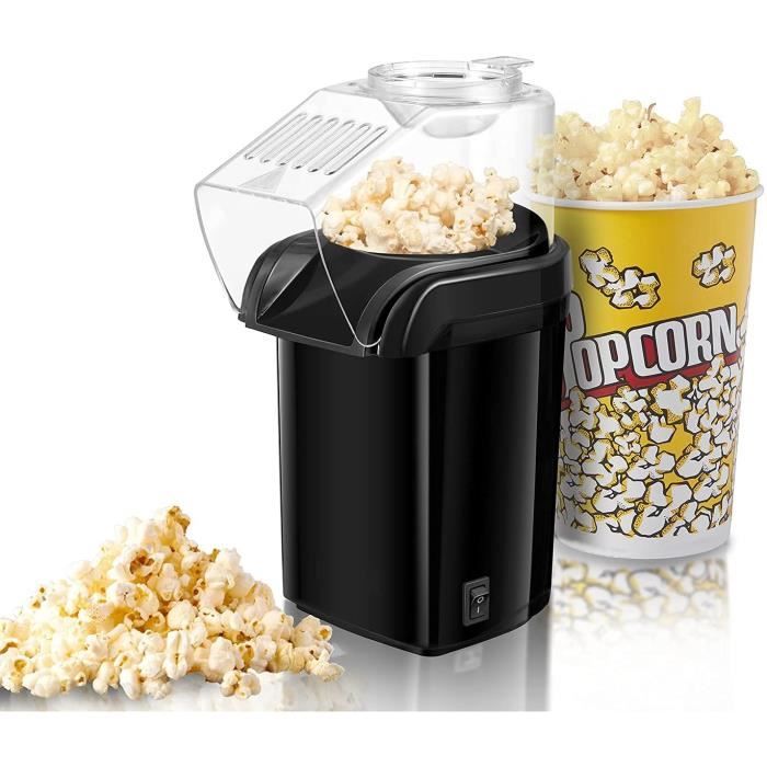 Machine à Pop Corn AICOK-1200W Retro avec Air Chaud-Sans Gras Huile-Conclus Tasse à Mesurer et Couvercle Amovible-Noir