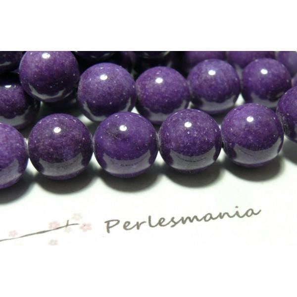 Perles pour bijoux 5 perles 10mm jade violet