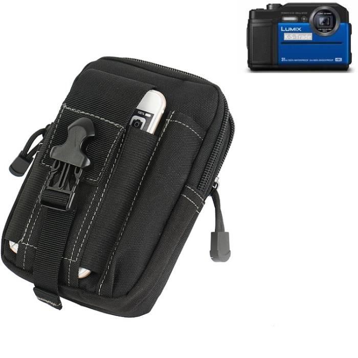 Grand Pochette ceinture pour Panasonic Lumix DC-FT7 noir sac de camera digital Housse de protection