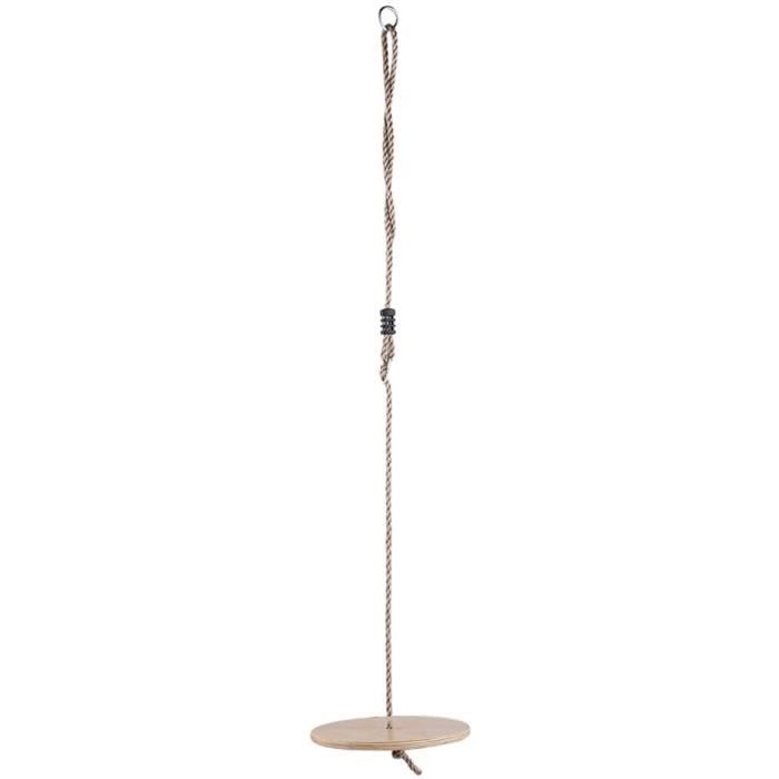 Balançoire Enfant Exterieur, Balançoire en Bois Rond Naturel Résistant pour Exterieur Jardin Intérieur avec Réglable Cordes 1pc