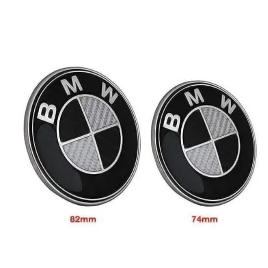 Fibre De Carbone Bmw Emblème Logo Coffre Et Capot 82 Mm Et 74 Mm