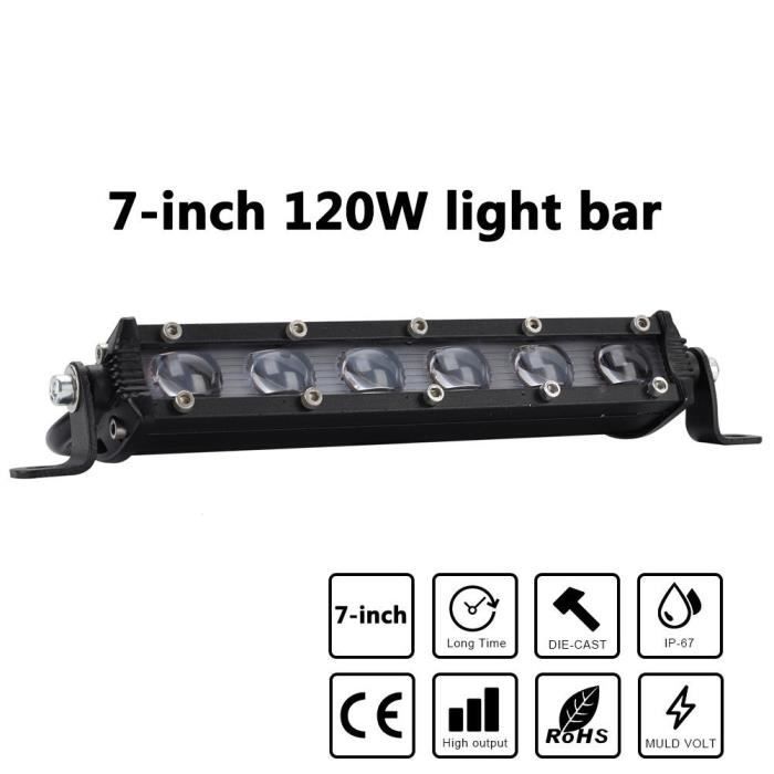 7 -120 W LED Barre Lumineuse de Travail Spot Faisceaux 6000 K Super Lumineux Phare Conduite Lumière DC 9-30 V Voiture Auto Lampe de