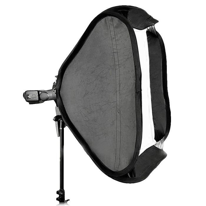 Kit professionnel Studio 2-en-1 60 x 60 cm Softbox avec support flash Speedlite de type S
