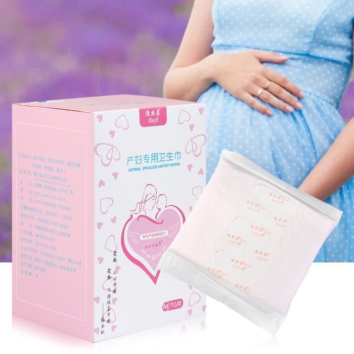 1 boîte de serviettes hygiéniques hygiéniques sans danger pour la peau pour les femmes enceintes post-partum prénatales (M)-YIN-YIN