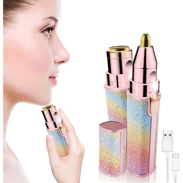 Rasoir électrique Visage Femme Waterproof Epilateur Electrique Tondeuse Femme Visage avec Tête de Rechange pour Epilateur