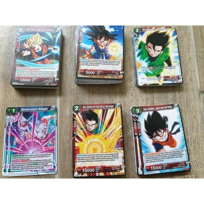 Lot de 100 cartes DBZ Dragon Ball Super en Français