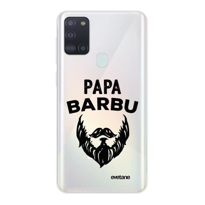 Coque Samsung Galaxy A21S 360 intégrale transparente Papa Barbu Ecriture Tendance Design Evetane.