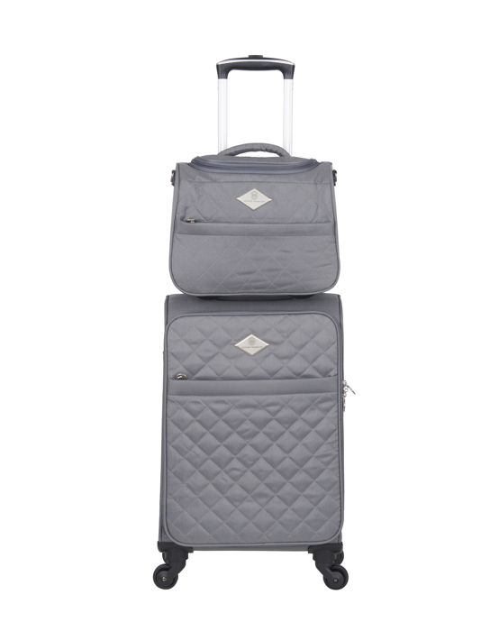 GERARD PASQUIER – SET DE 2 VALISES - Polyester – 57cm – 4 roues – LILAS – GRIS