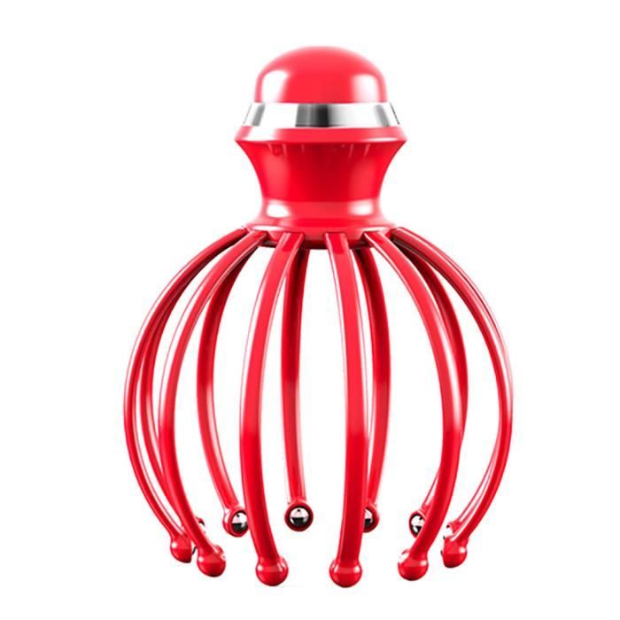 Biens professionnels/Masseur de Tête à 12 Griffes Avec Vibration Electrique/rouge