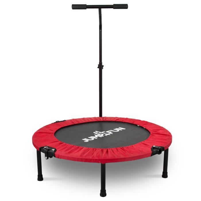 Mini Trampoline Fitness Jump4fun Pliable T-Bar - Ø92cm, Rouge