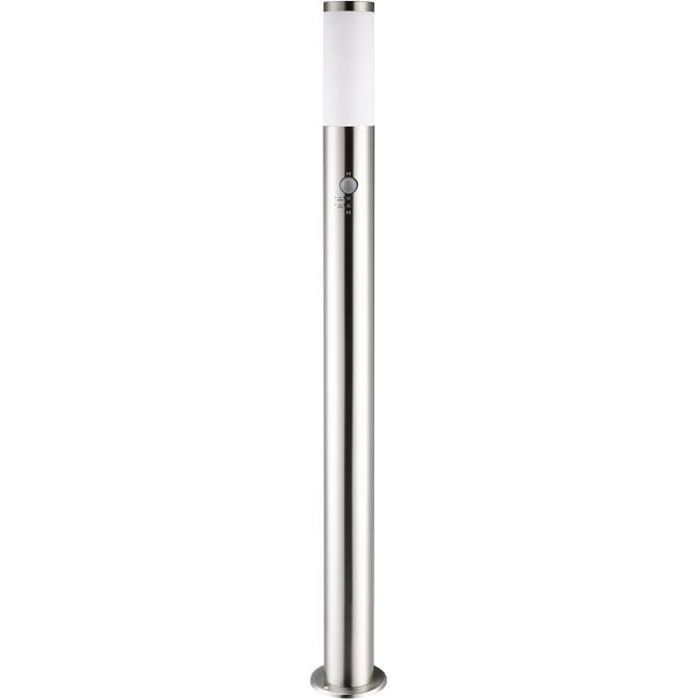 Lampadaire extérieur 100cm Luminaire avec détecteur de mouvement E27 - Acier inoxydable - Argent