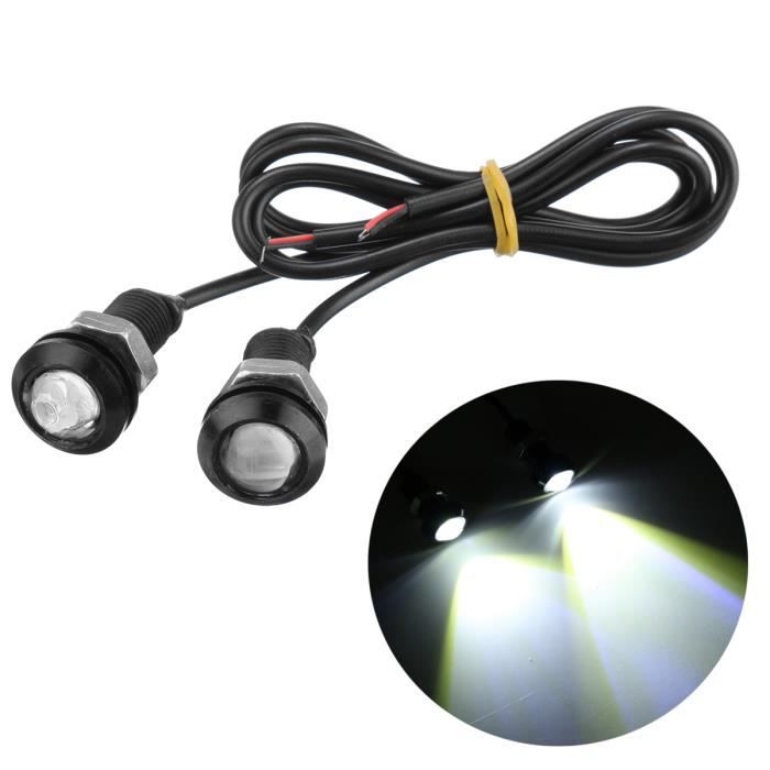 LED Ampoules Blanc - 2pcs 2-4 - 10x voiture Eagle Eye brouillard Feux de jour DRL Feu arrière Lampe de secours 18mm