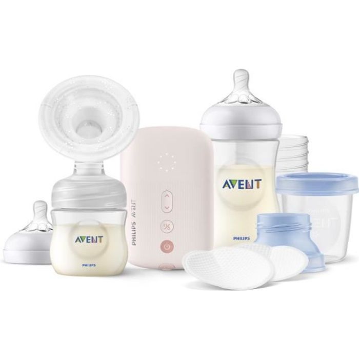 PHILIPS AVENT SCD395/21 Kit Tire lait électrique simple + 2 biberons + coussinets + pots de conservation + accessoires + housse