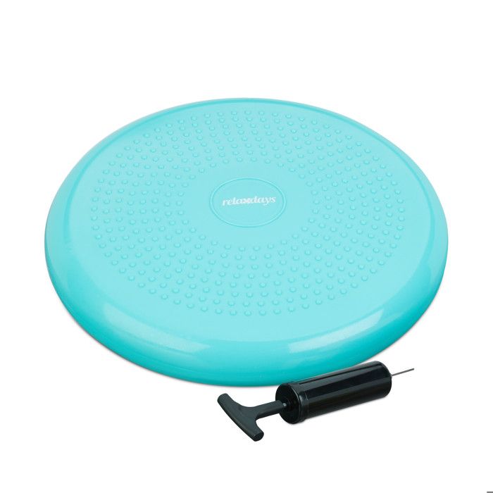 Relaxdays Coussin d’air à picots 33 cm pompe à air balance fitness coussin disque d’équilibre - 4052025952693