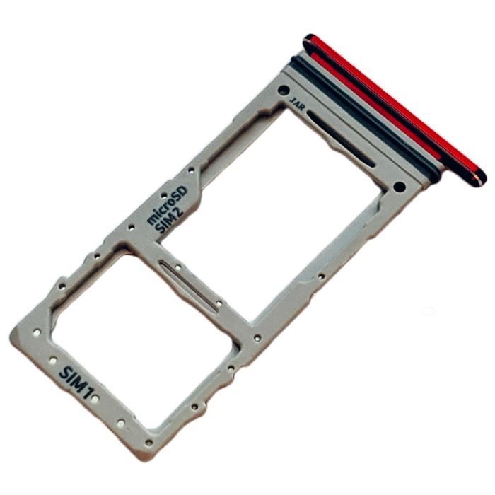 Tiroir Carte SIM et Support micro-SD pour Samsung Galaxy Note 10 Lite, Piece de Remplacement Original, Rouge