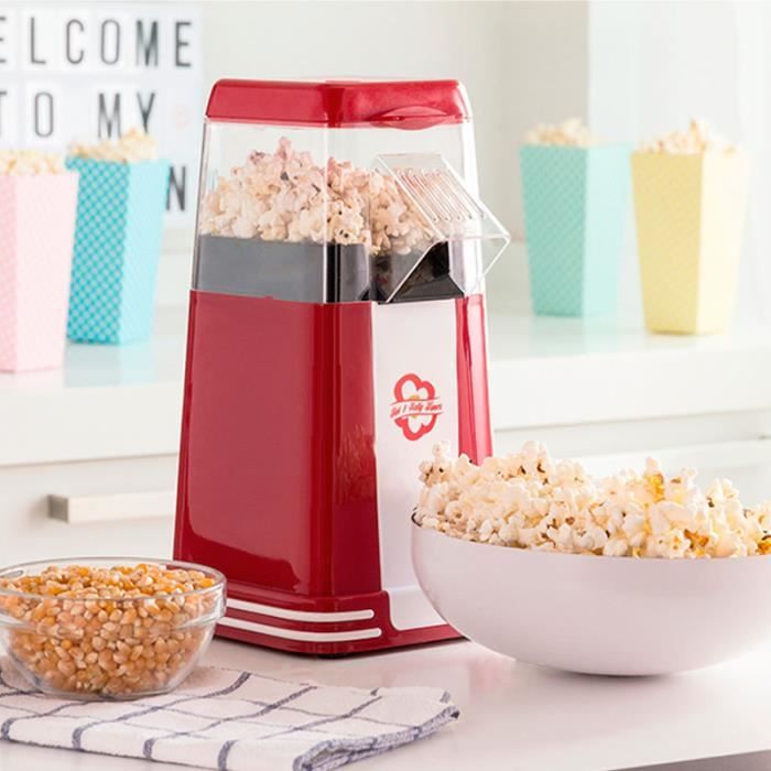 SHOP-STORY - Machine à Popcorn Retro Appareil Spécial Pop-Corn 1200W Rouge
