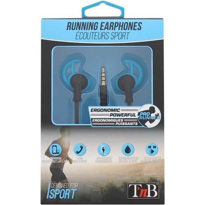 T'NB Running Ecouteurs sport intra-auriculaire - Bleu