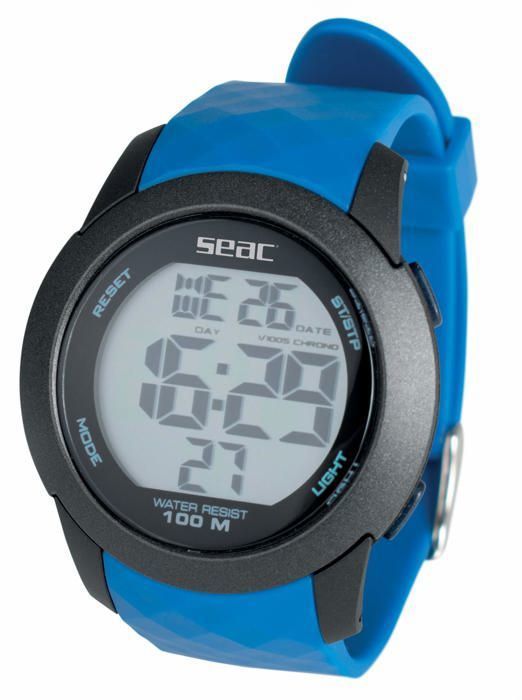 SEAC Chronos Montre numérique étanche 100 m - Unisexe bracelet caoutchouc