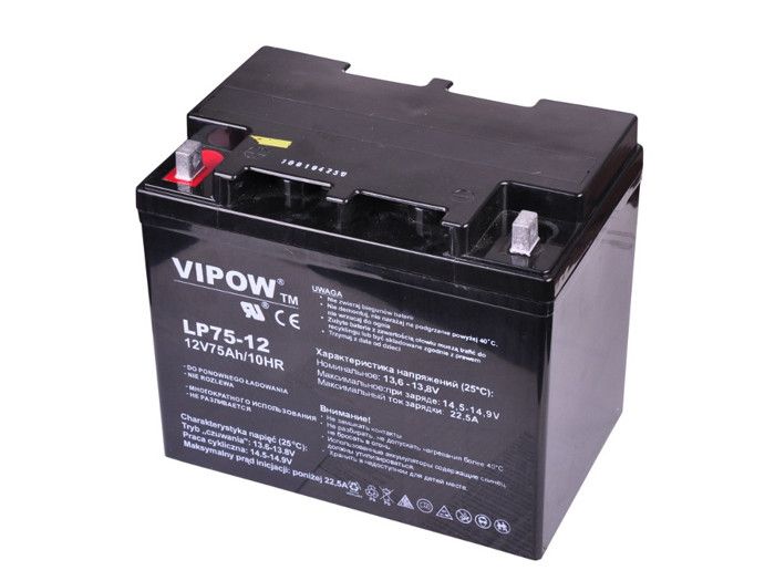 Batterie gel rechargeable 12V 75Ah sans entretien VIPOW Cdiscount Auto
