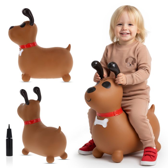 Jouet Extérieur Intérieur Animal Sauteur Relaxdays Skippy Chien - Gonflable, 50 Kg Max, Sans BPA