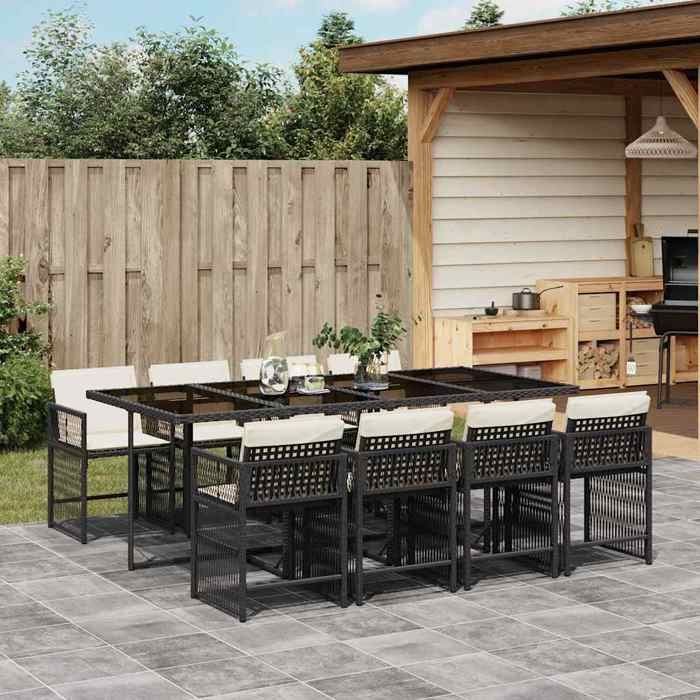 vidaXL Ensemble à manger de jardin 11 pcs - vue 3