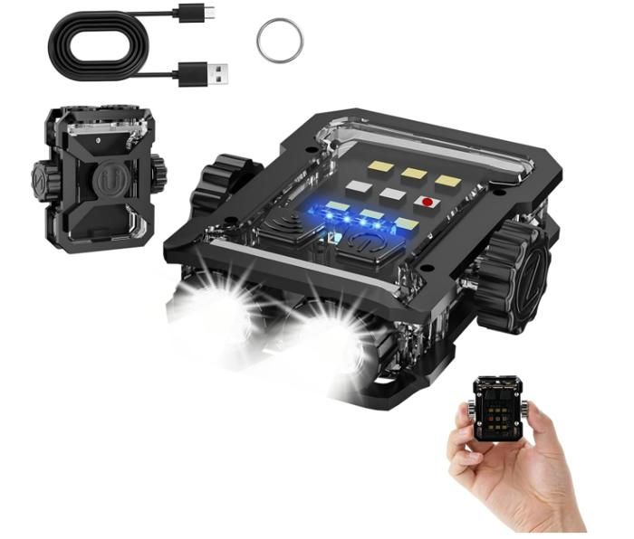 PATIKIL 2.1 Mini Rechargeable LED Porte-clés Lampe Poche, 2 Paquet EDC Portable Petite Torche avec USB Chargement pour Toujours Porter, Jaune