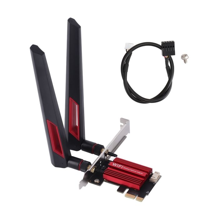 TD® Carte Wifi sans fil PCI-E Express 450Mbps à Antenne LAN 3pcs pour