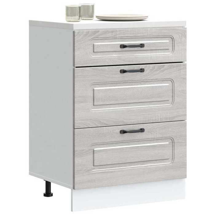 vidaXL Armoire de cuisine Kalmar sonoma gris bois dingénierie meuble dévier meuble de cuisine avec tiroir meuble de 854285