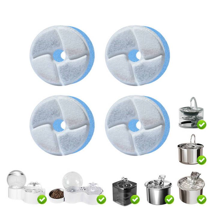 Comparer les prix de 4Pcs Filtres à Charbon Pour WF180 Fontaine à Eau pour Chat Chien -Compatible with WF070/WF180/FT333/FT444