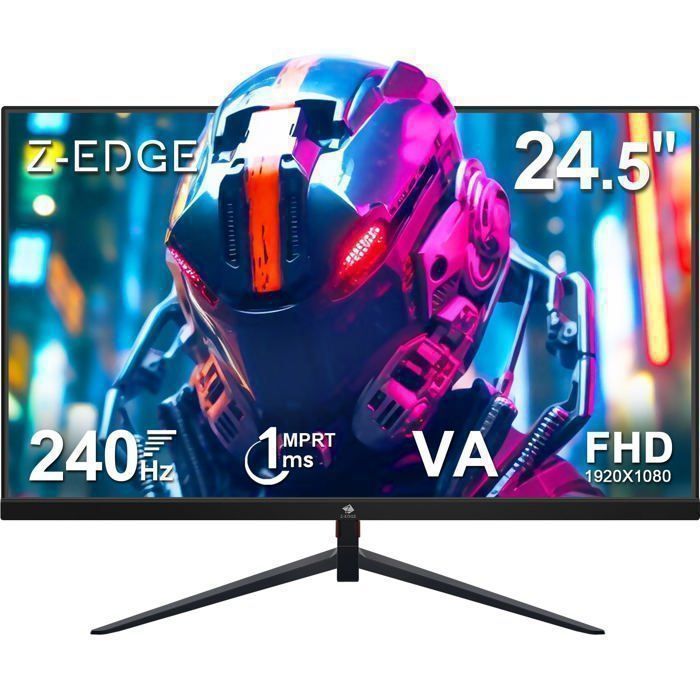 Ecran Pc Gamer Z-EDGE UG25I 25 FHD 240Hz 1ms FreeSync 350cd/m² HDMI2.0 & DP1.4 Montable VESA 75*75mm