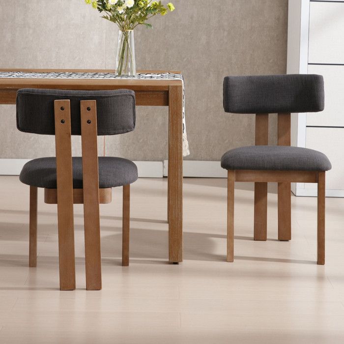 Chairus Chaise de Salle à Manger Lot de 2 Chaise Salle à Manger Chaise de Cuisine en Bois pour Salon et Salle de Séjour Lin Gris