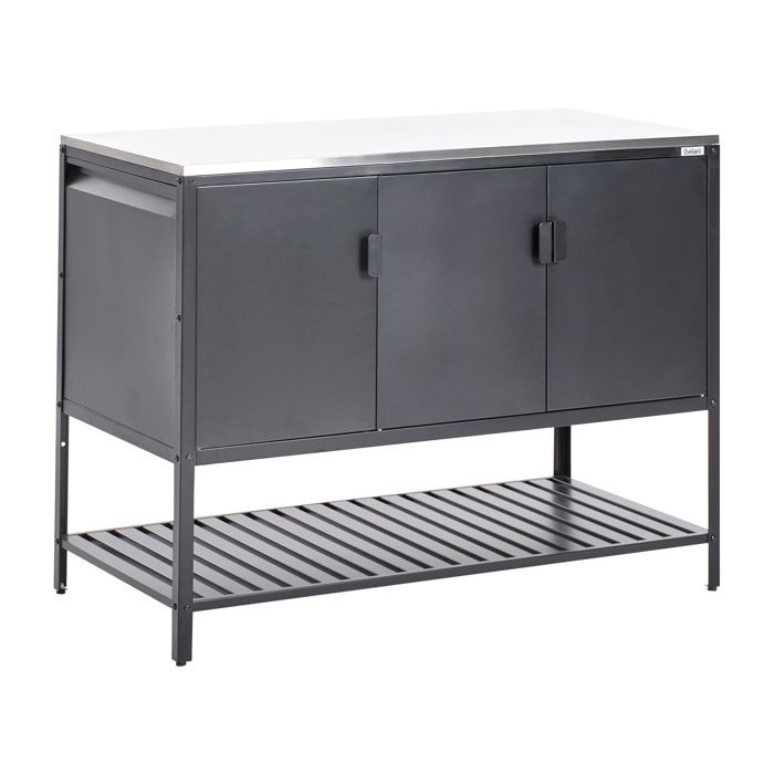 Meuble de cuisine dextérieur MAENZA Métal Noir Meuble de cuisine dextérieur MAENZA Métal Noir