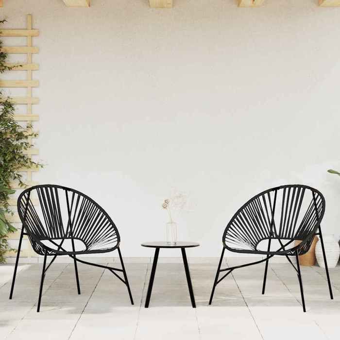 vidaXL Chaise de jardin Résine tressée 3 pièces - vue 2
