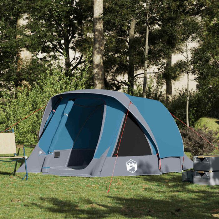Tente de camping - Cabine 4 personnes - Imperméable - 298x158x132 cm - Bleu