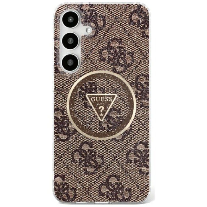 Coque Guess 4G Glitter Triangle Buttons MagSafe pour Samsung Galaxy S25 - vue 2