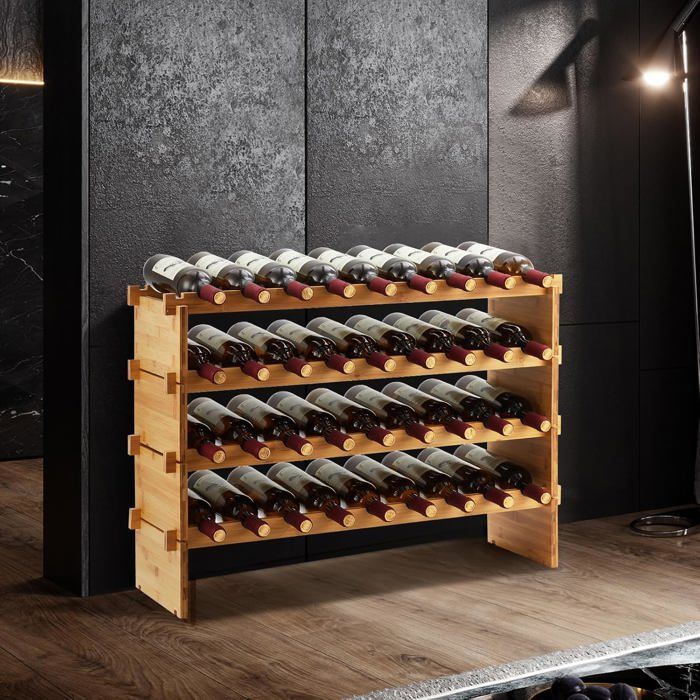 Meuble bar range bouteilles - casier a bouteilles - 4 Niveaux pour 36 Bouteilles 84x26x54cm