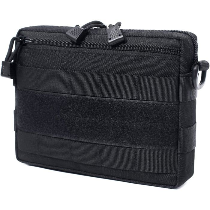 Poche Molle Tactique EDC – Pochette Outils Étanche Nylon 1000D, Sac De Rangement Pour Gilet Ou Sac à Dos, Double Zip, Poids 260g
