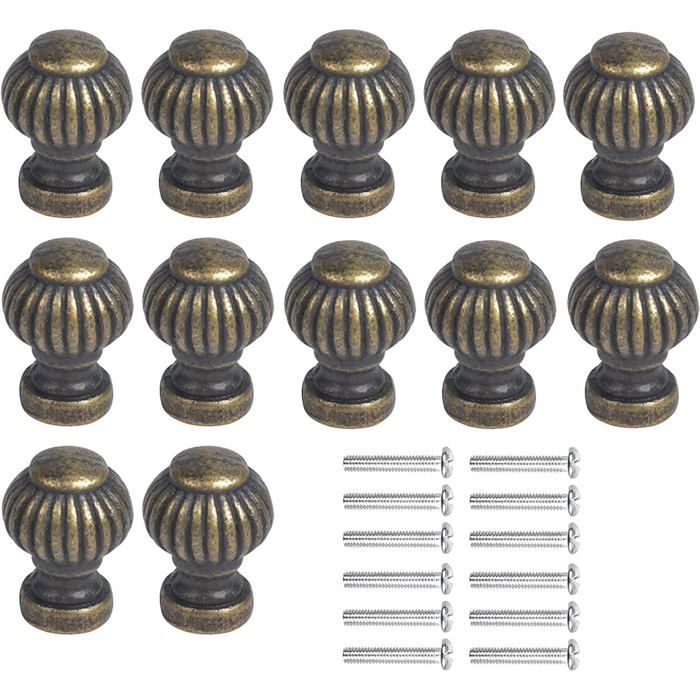 12 Boutons Meuble Vintage Bronze Poignée Tiroir Armoire Caisse Bois Style Rétro