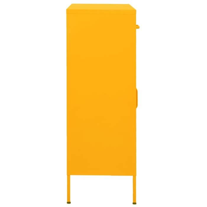 Jaune Armoire de rangement JILLS Buffet/Armoire latérale Jaune moutarde 80x35x101 5 cm Acier LV2220