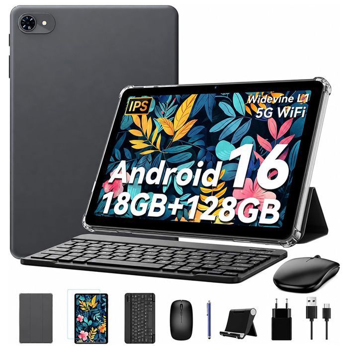 Tablette Tactile Zenva T80 Gemini Google 10.5 18Go+128Go Android 16 6000 mAh WiFi 5GAvec ClavierEtuiStyletSouris